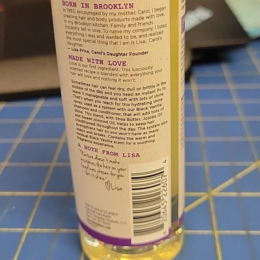 Black Vanilla Shine Enhancing Hair Sheen 127ml New